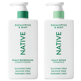 Native Scalp Clarifying Shampoo & Conditioner Set – Aromatic Eucalyptus Spearmint Wash for Evening Wind-Down Wellness