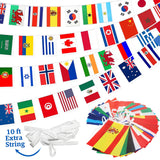Durable Outdoor Flag String – 100-Country Polyester Bunting for Backyard Parties & Garden Spaces