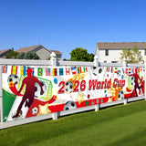 World Cup 2026 International Flags Backdrop – Cozy Bedroom Aesthetic Decor for Football Watch Nights