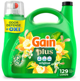 Gain Plus Oxi Laundry Detergent in Original Scent for Self-Care and Aromatherapy Routines, All-Day Scent Micro-Capsules, 170 fl oz