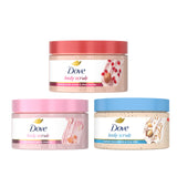 Dove Body Scrub 3-Pack – Neutral-Toned Bathroom Staple, Simple Exfoliating Routine
