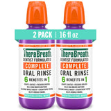 TheraBreath Oral Rinse 6-in-1, Counter-Space-Saving Anticavity Fluoride Mouthwash, 2 Pack