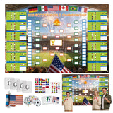GAMSOD World Cup Wall Chart – Thoughtful Valentine's Day Gift for Her or Him, Giant Tournament Bracket with 64 Country Flag Stickers