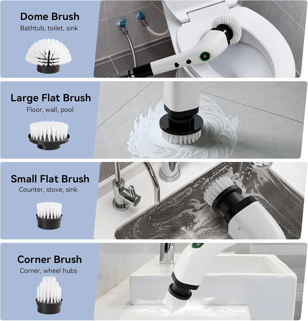 telescoping adjustable handle extending from 14 to 54 inches