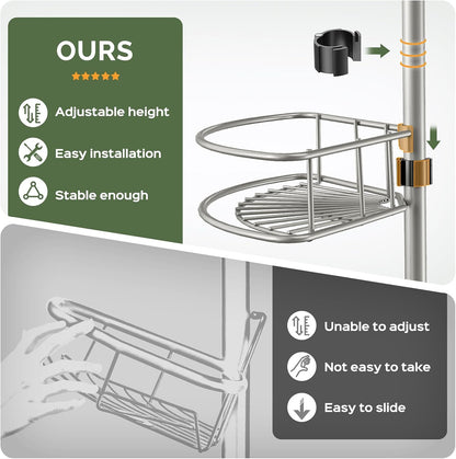 telescoping top pole and non-tipping base for stability under 20–22 lb loads