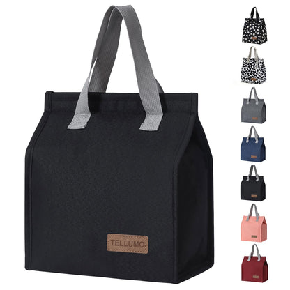 TELLUMO Lunch bag, Insulated Lunch Bag for Women Men Large Lunch Box Container Reusable Leakproof Tote for Office, Work, School, Beach or Travel (Dark)