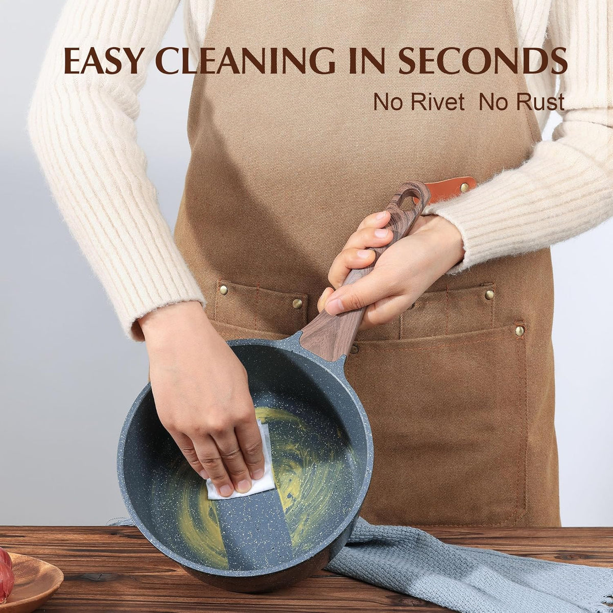 tempered glass lid for at-a-glance cooking and splash control