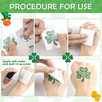 temporary tattoo format — peel-and-stick application with no mess