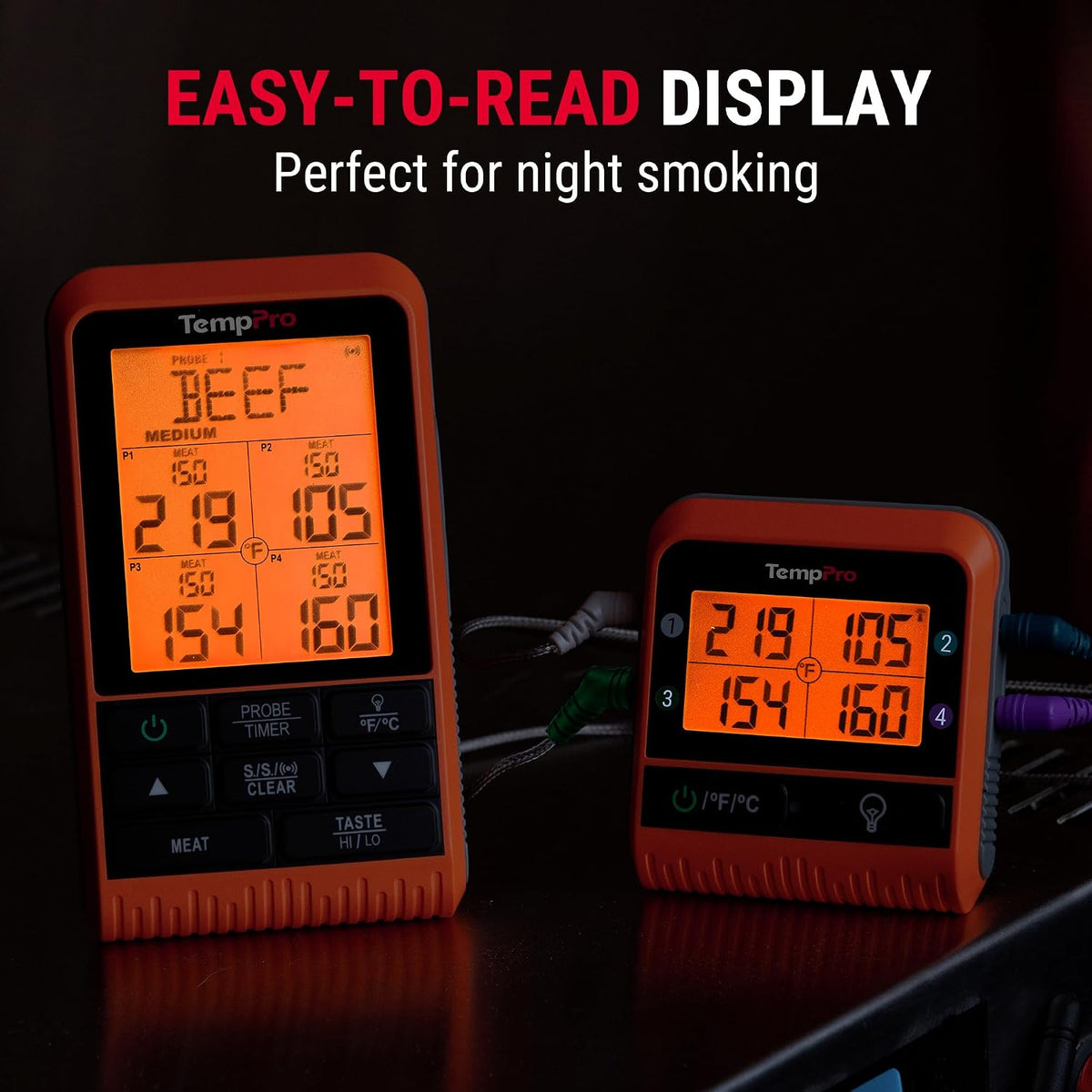 TempPro TempSync 1000FT Wireless Meat Thermometer – Effortless, App-Free Tool for Streamlined Grilling