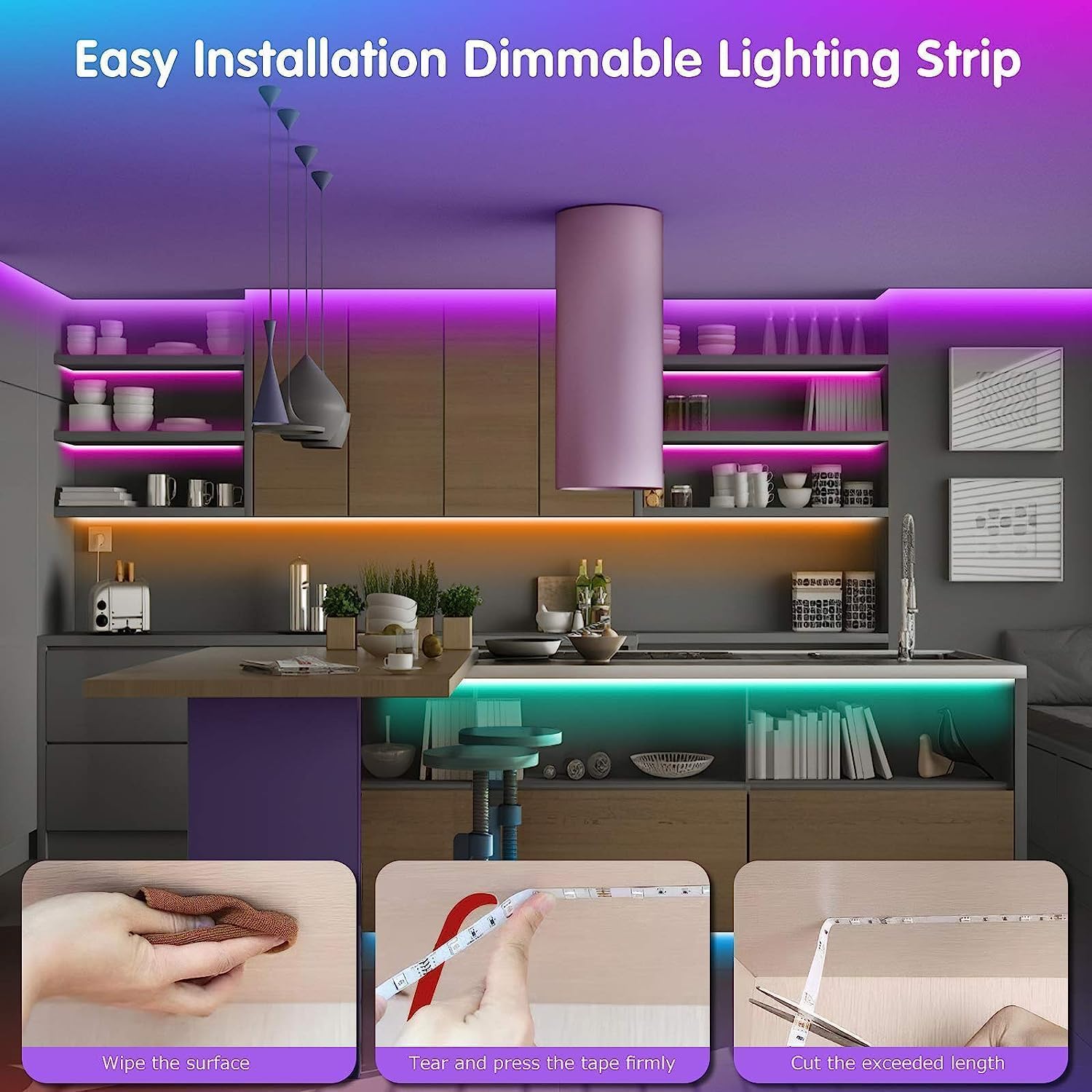 Tenmiro LED Strip Lights for Home Office and Desk Setup, Bias Lighting and Ambient Glow for Focused Work Sessions