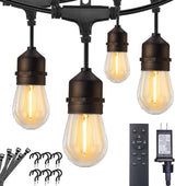 Brightown Safe Outdoor String Lights – Shatterproof PET LED Bulbs, Flameless and Cool to Touch, 100FT IP65 Waterproof Patio Lights for Kids, Pets, and Family Use