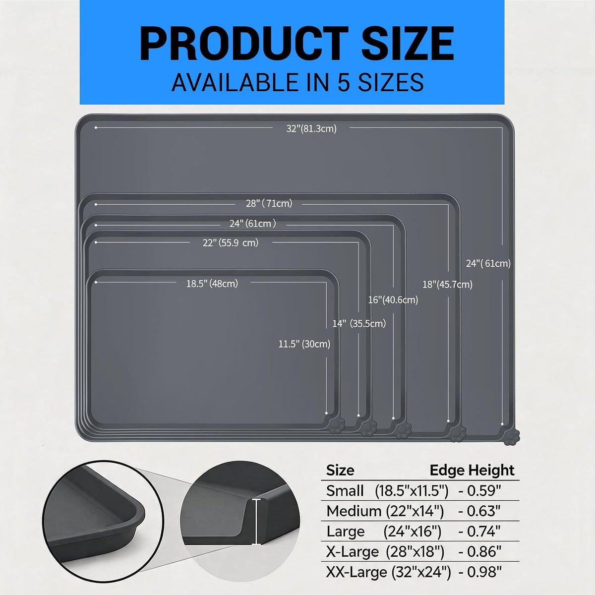 textured top surface that grips bowls and a heavy-weight bottom for non-slip traction on tile, wood, or concrete