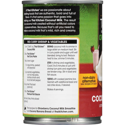 Thai Kitchen Organic Unsweetened Coconut Milk – Bulk Pantry Pack for Efficient Meal Prep Stations