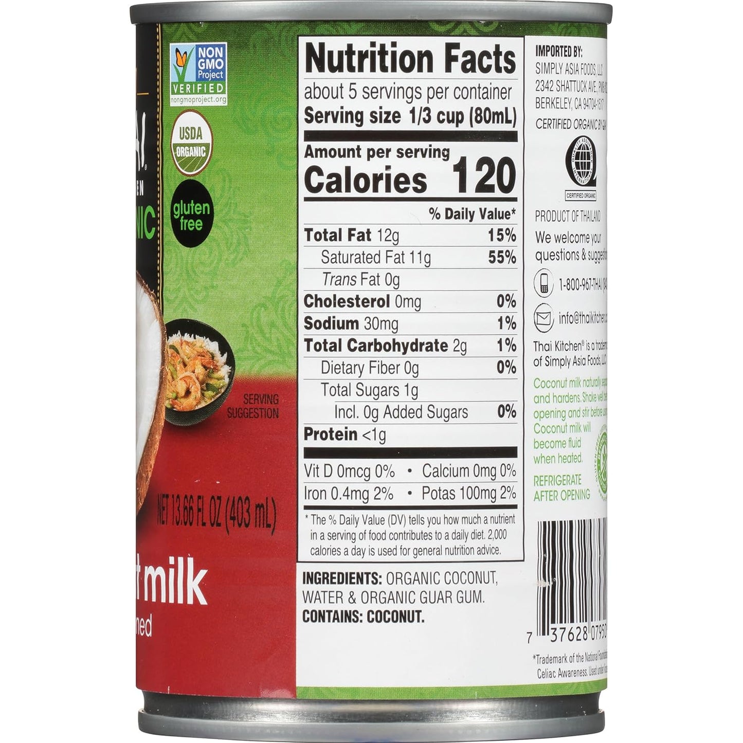 Thai Kitchen Organic Unsweetened Coconut Milk – Bulk Pantry Pack for Efficient Meal Prep Stations