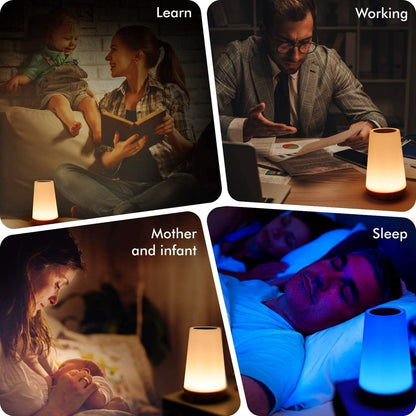 THAUSDAS Flameless Night Light for Bedroom – Cordless Touch Lamp with Auto Timer and Cool LED Panel Safer Than Candles for Kids and Pets