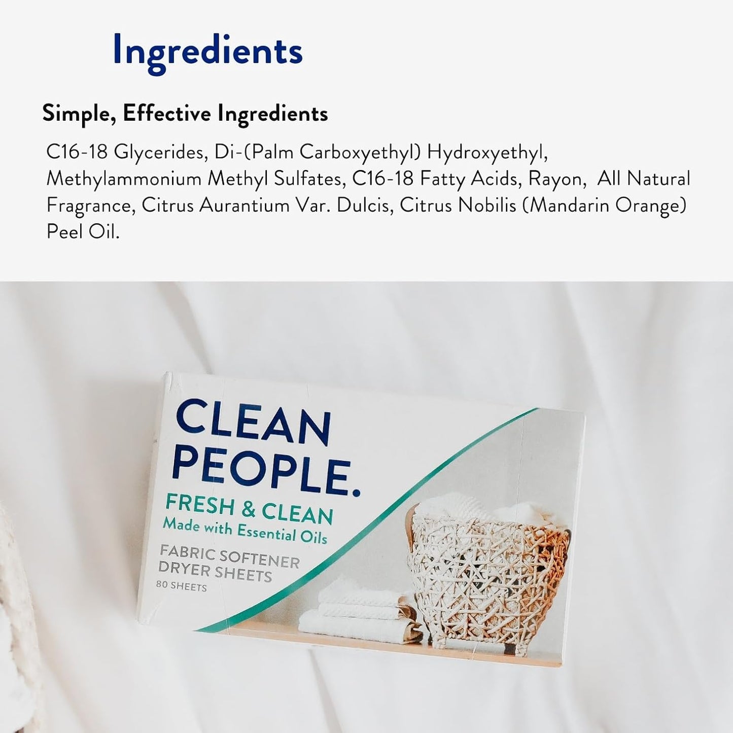The Clean People Fabric Softener Sheets – Recyclable Packaging Dryer Sheets for Clutter-Free Linen Closet Storage, 240 Pack