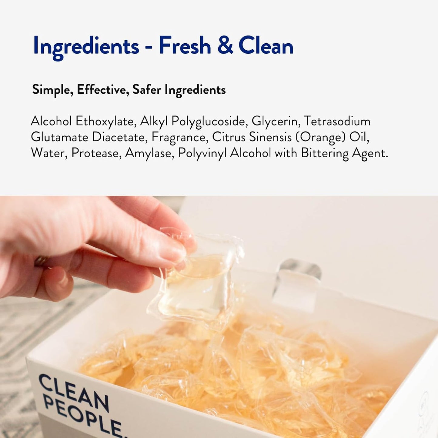 The Clean People Laundry Detergent Pods - Sensitive Skin Detergent for Cloth Diapers and Kids Clothes, Baby Unscented 192 Pack