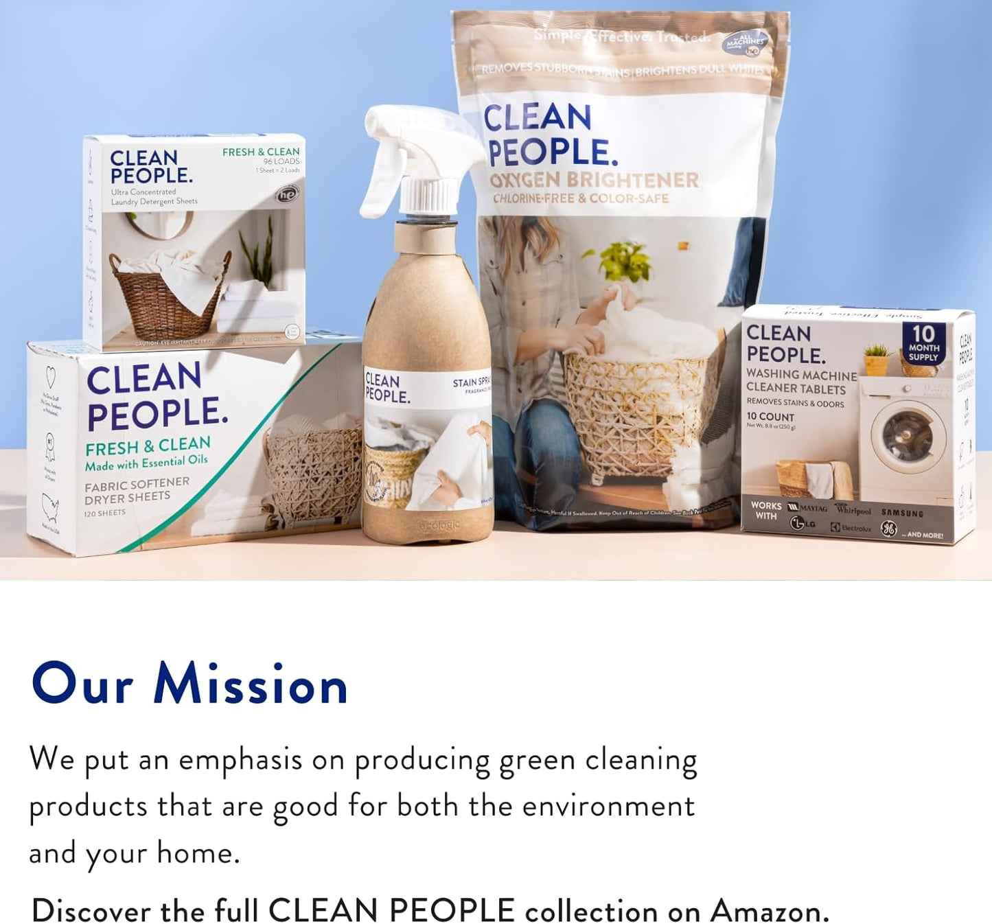 The Clean People Liquid Laundry Soap - Fragrance Free for Kids Clothes and Bedding, 200 Load Family Size