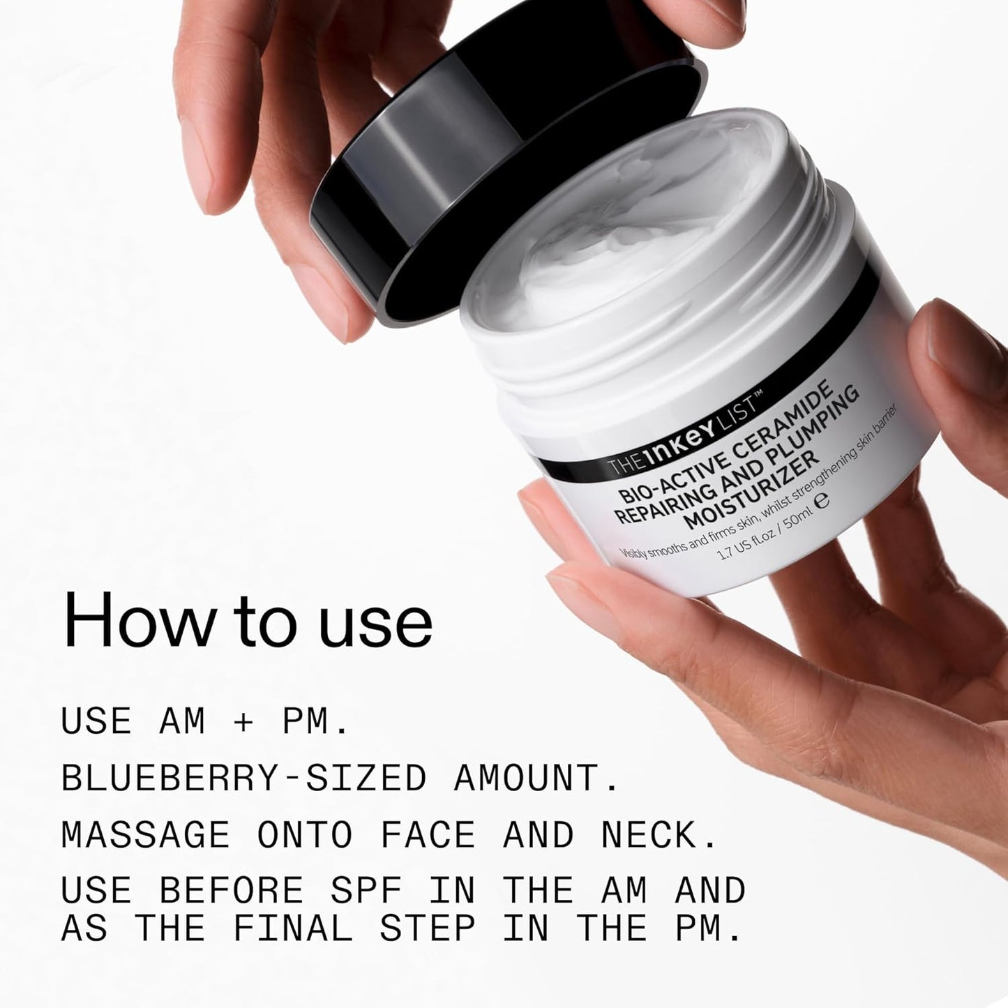 The INKEY List Bio-Active Ceramide Plumping Moisturizer for Evening Wind-Down Self-Care, Fragrance-Free Anti-Aging Cream