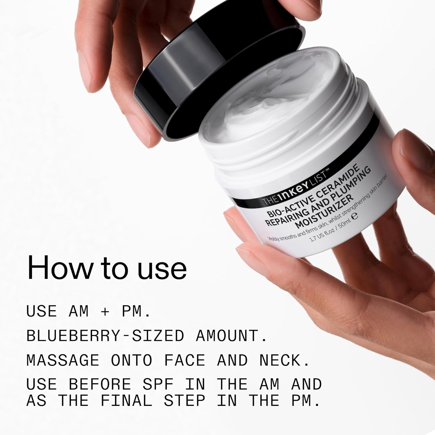 The INKEY List Bio-Active Ceramide Plumping Moisturizer for Evening Wind-Down Self-Care, Fragrance-Free Anti-Aging Cream