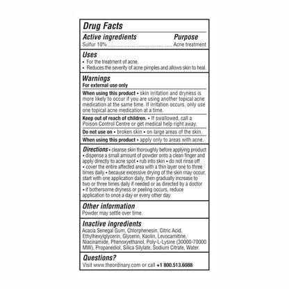 The Ordinary Sulfur 10% Powder-to-Cream Spot Treatment — Fast-Acting Spot Treatment for Pre-Meeting Confidence at the Office