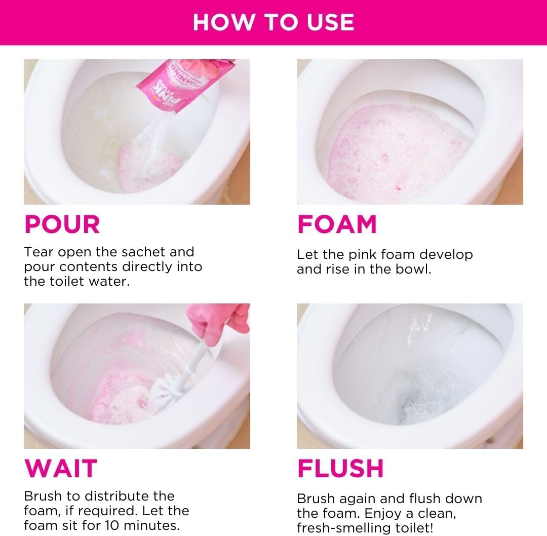 The Pink Stuff Miracle Power Foaming Toilet Cleaner – Pre-Measured Powder Format for Intentional, No-Waste Homes