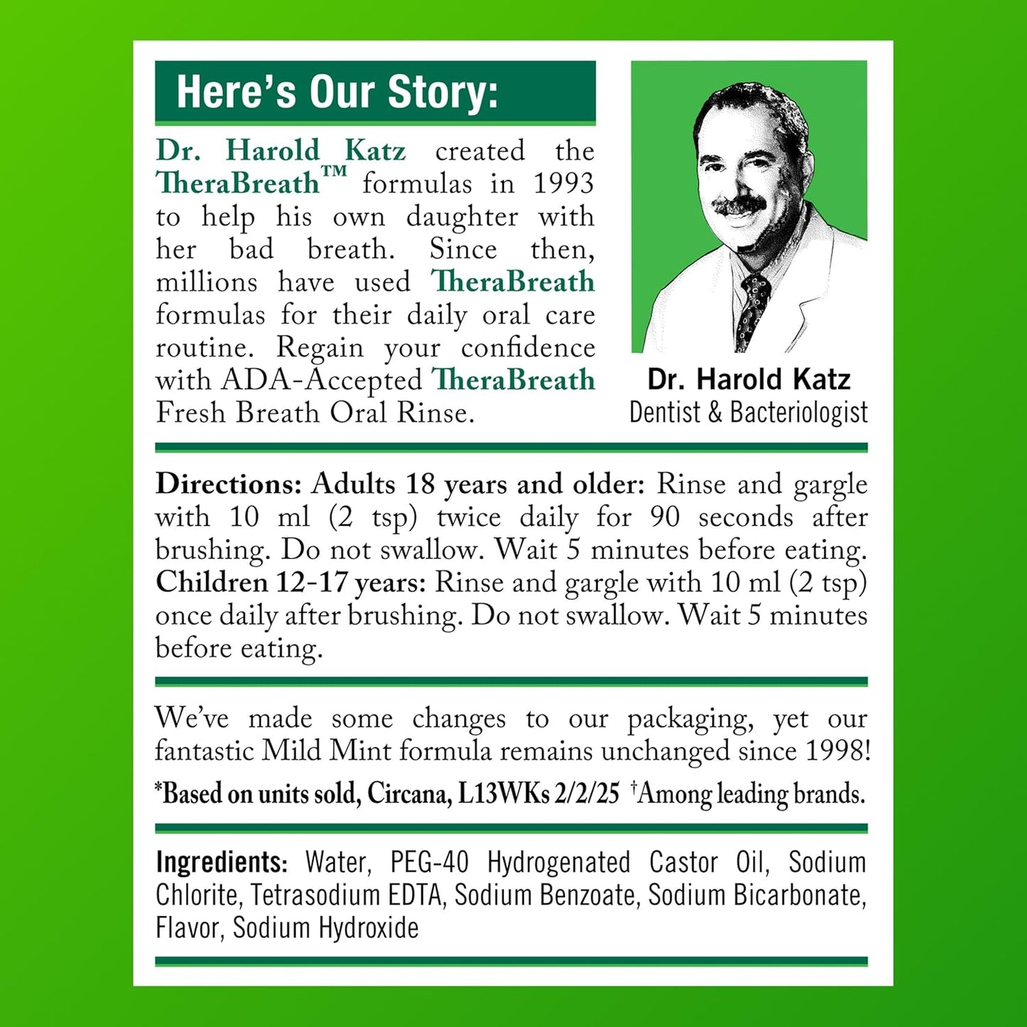 TheraBreath 1 Liter Oral Rinse Perfect for Households Seeking Long-Lasting Value, Mild Mint