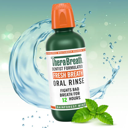 TheraBreath Alcohol-Free Mouthwash – Simple Ingredient List Free of Dyes Sulfates and Parabens for Intentional Living