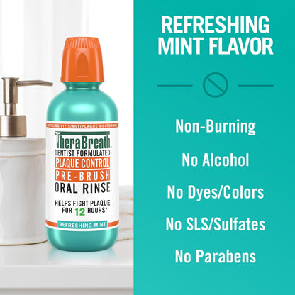 TheraBreath Dentist-Formulated Rinse – High-End Vegan Oral Care in Refreshing Mint, Pack of 2