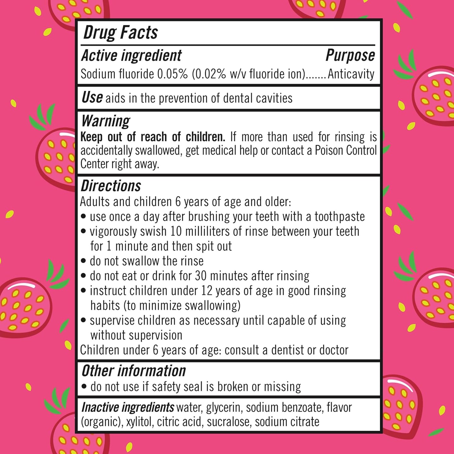 TheraBreath Kids Anticavity Rinse Strawberry Flavor – Sugar-Free Oral Care for School Age Children Ages 4 to 12