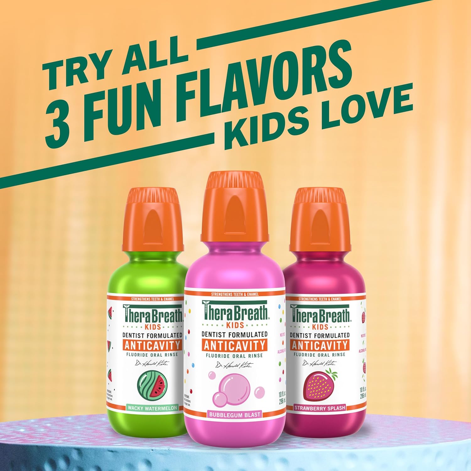 TheraBreath Kids Anticavity Rinse Strawberry Flavor – Sugar-Free Oral Care for School Age Children Ages 4 to 12