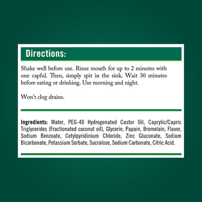 TheraBreath Whitening + Oil Blend Rinse – SLS-Free, Paraben-Free, and Dye-Free Mouthwash for Safer Daily Oral Care, 16 Fl Oz