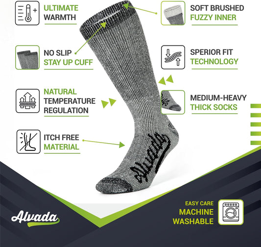 thermal crew sock design sized for cold-weather use