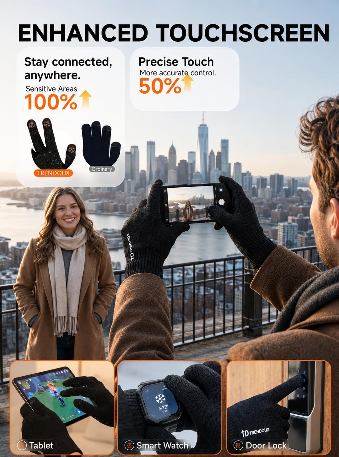 thermal knit construction for cold weather insulation
