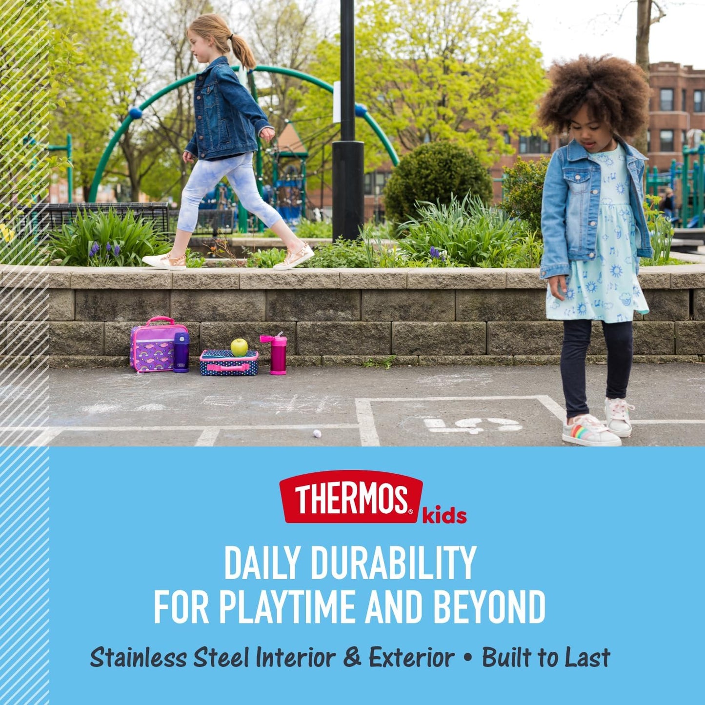 THERMOS FUNTAINER 12 oz Kids Water Bottle with Straw - Travel Companion for Theme Parks and Road Trips