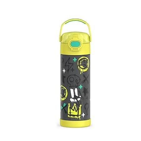 THERMOS FUNTAINER 16 oz Stainless Steel Bottle – Hygienic Covered Spout Keeps Classroom Germs Off the Drinking Surface