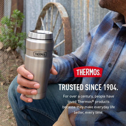 THERMOS Stainless King 16 oz Desk Tumbler for Office and Remote Work, 7-Hour Hot Coffee All Morning Long