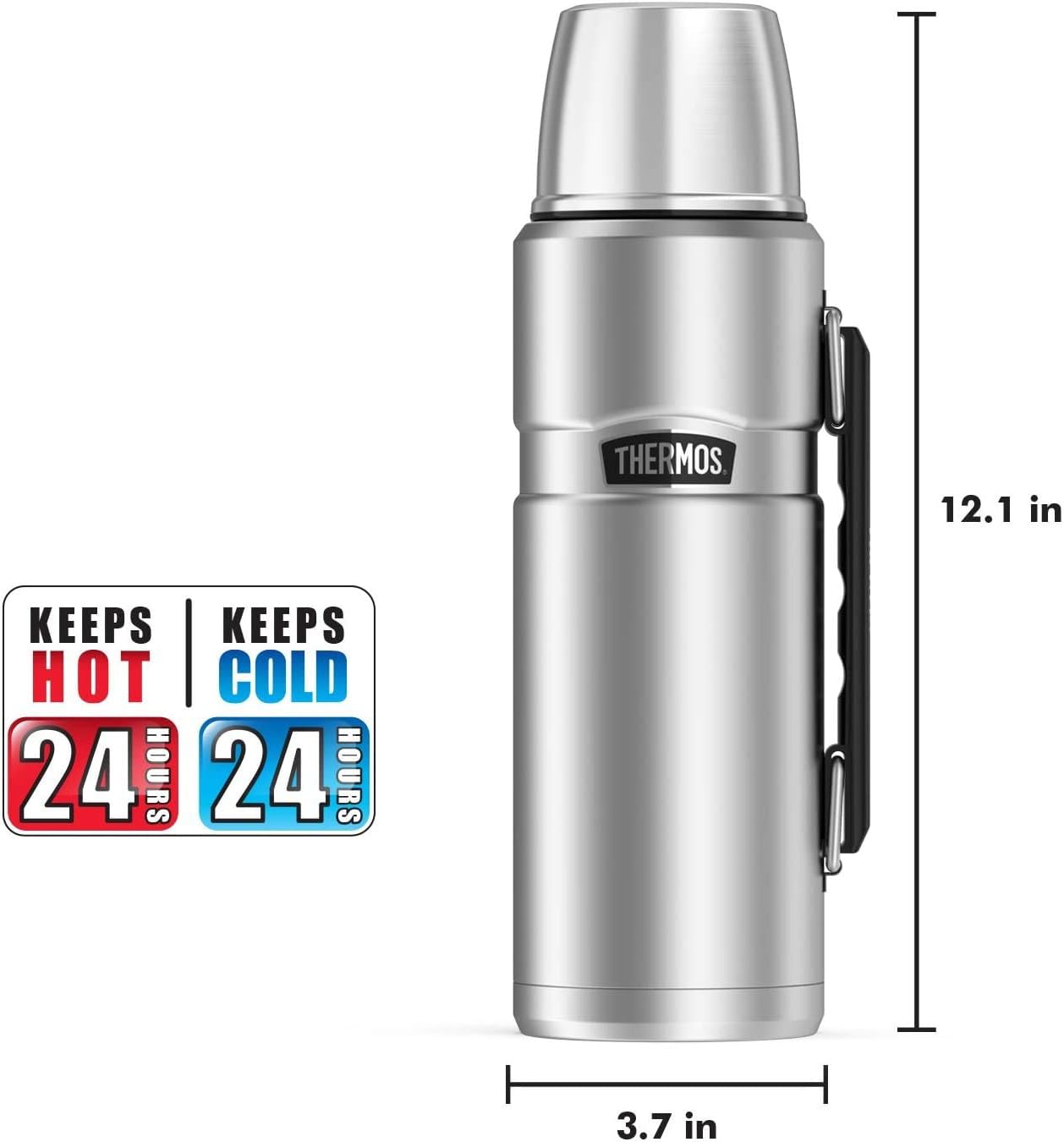 THERMOS Stainless King 40 oz Bottle for Long Work Shifts, Job Sites & Workshop Hours