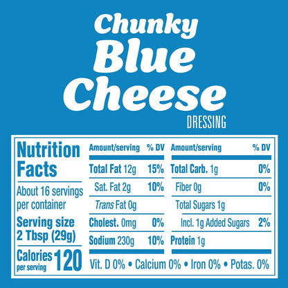 thick, chunky texture with visible blue cheese pieces