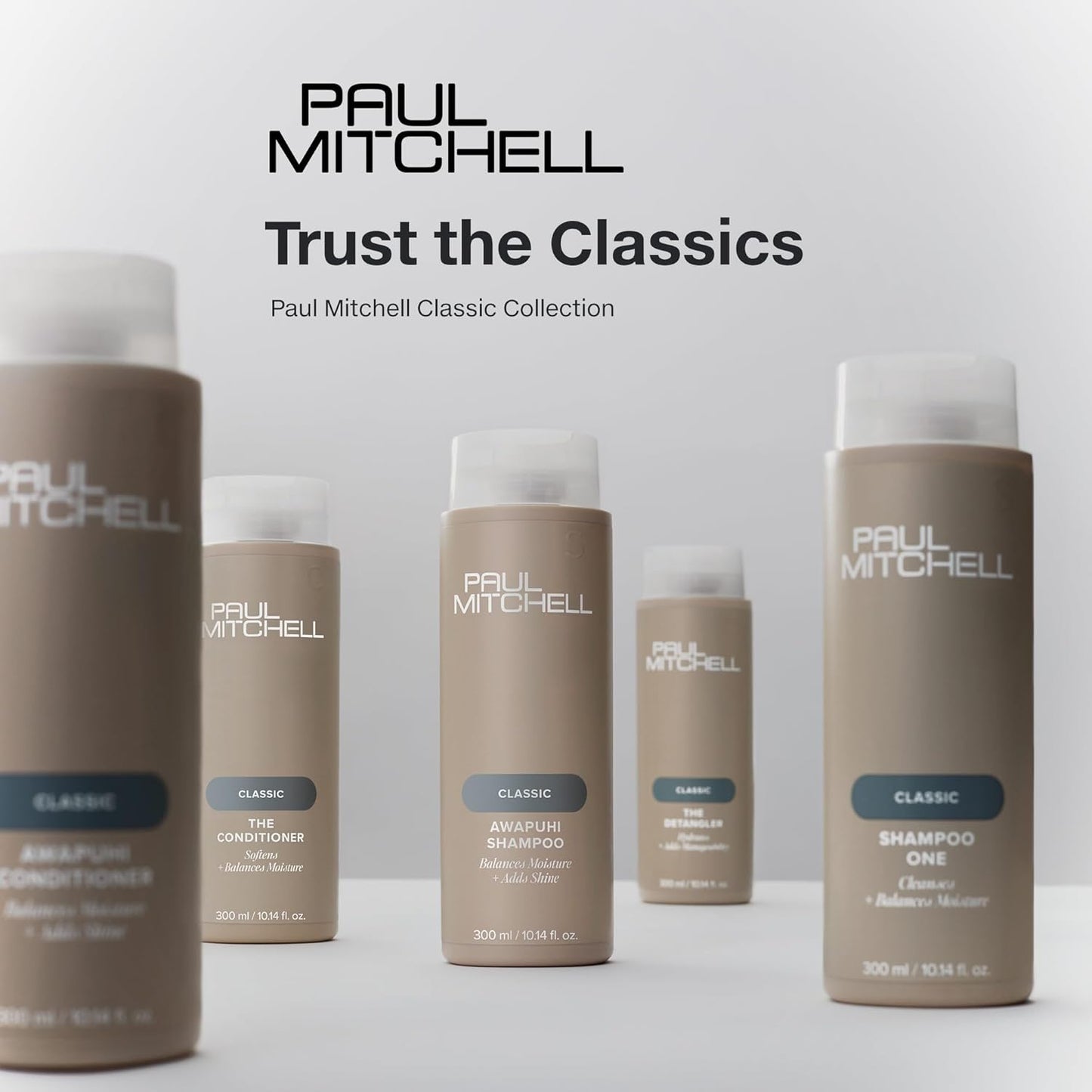 three available sizes: 2.5 fl oz travel, 10.14 fl oz standard, 33.8 fl oz bulk