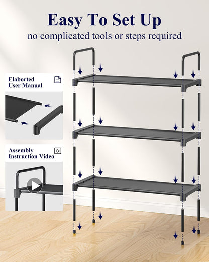 three available widths (27.6", 36.2", 42.1") and five tier options (2 to 6 tiers) across 12 variants