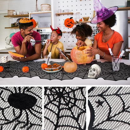 three functional variants: 18"x72" table runner, 18"x96" mantel runner, and 60"x71" full tablecloth