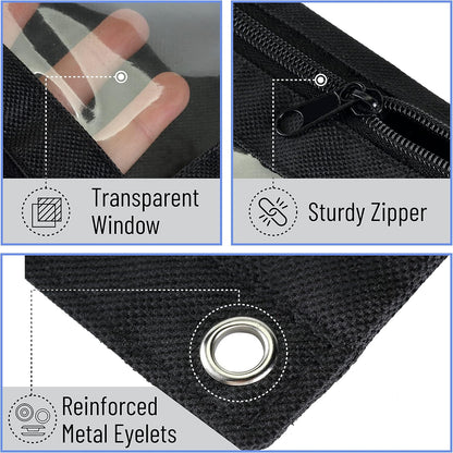 three-hole punched edge that slides into binder rings