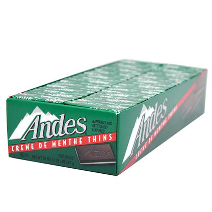 three-layered rectangular structure: green crème de menthe filling between two thin cocoa-based layers