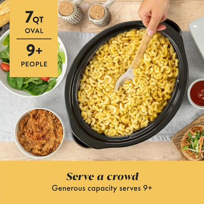 three manual settings: high, low, and warm for flexible cooking and serving