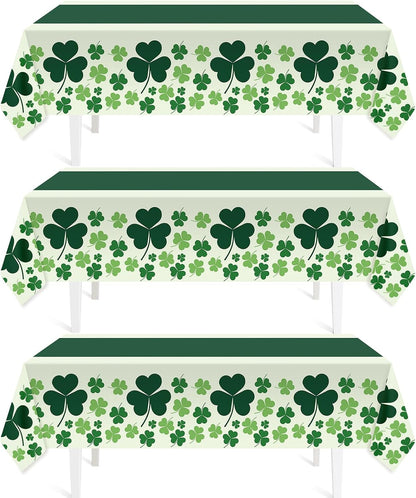 three-pack of 54 x 108 inch rectangular disposable tablecloths