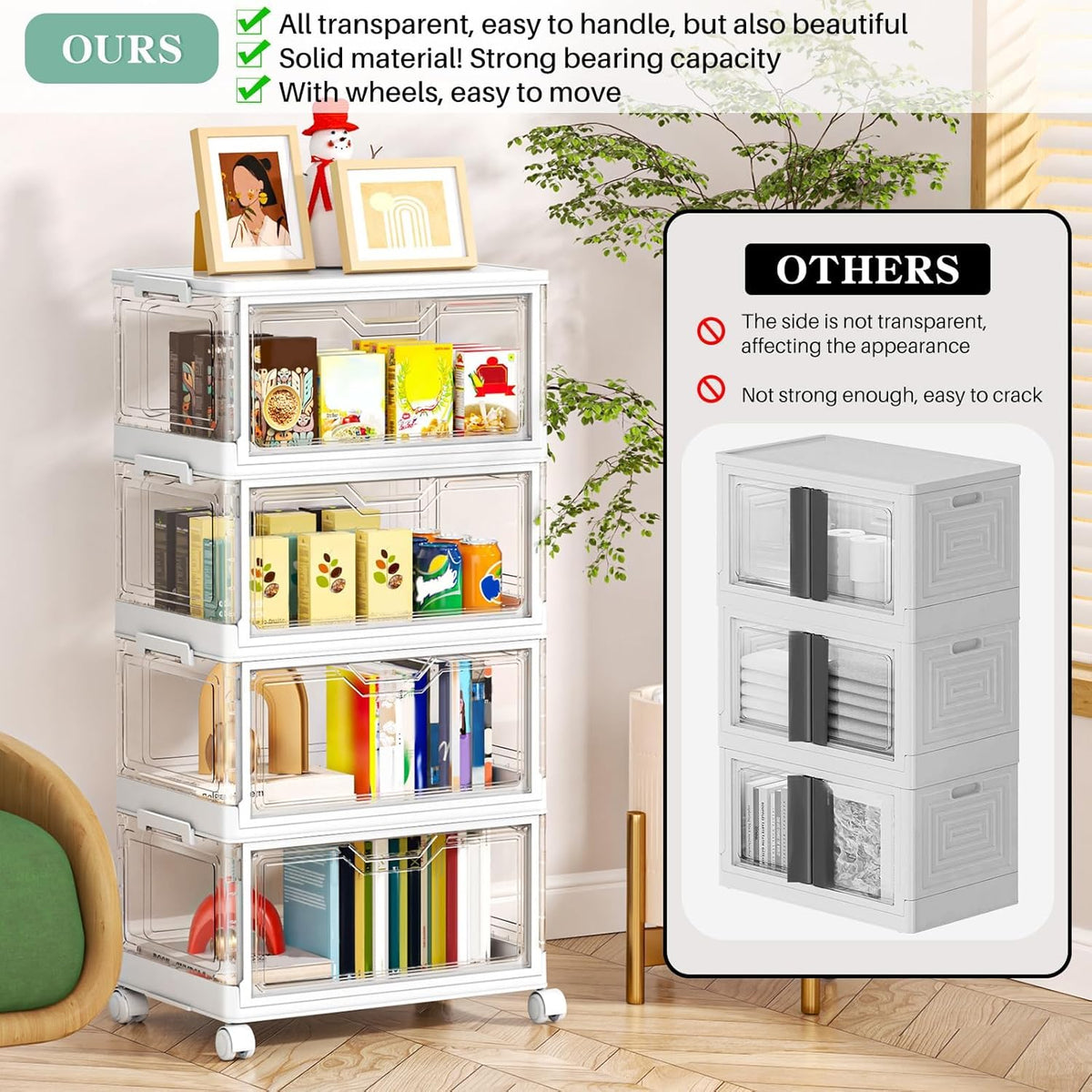 three size variants: 3-tier, 23qt 4-pack, and 32qt 4-pack configurations
