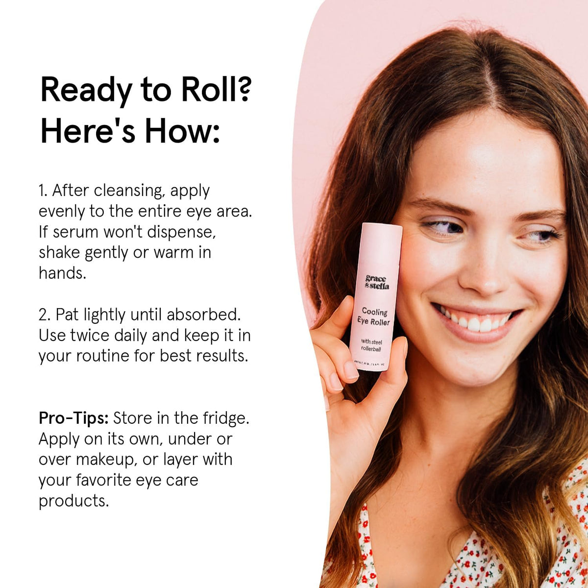 three sku line: restoring (metal ball), cooling (metal ball), moisturizing (rose quartz ball), each targeting a different primary concern