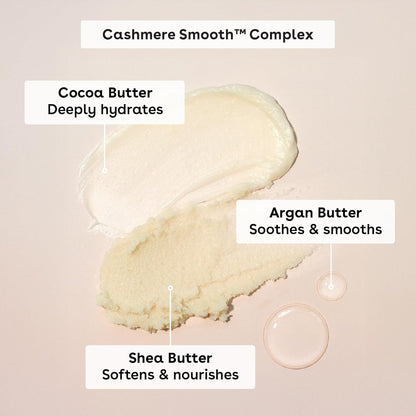 three-step regimen compatibility: pre-shave scrub, shave butter, post-shave body cream for 72-hour hydration
