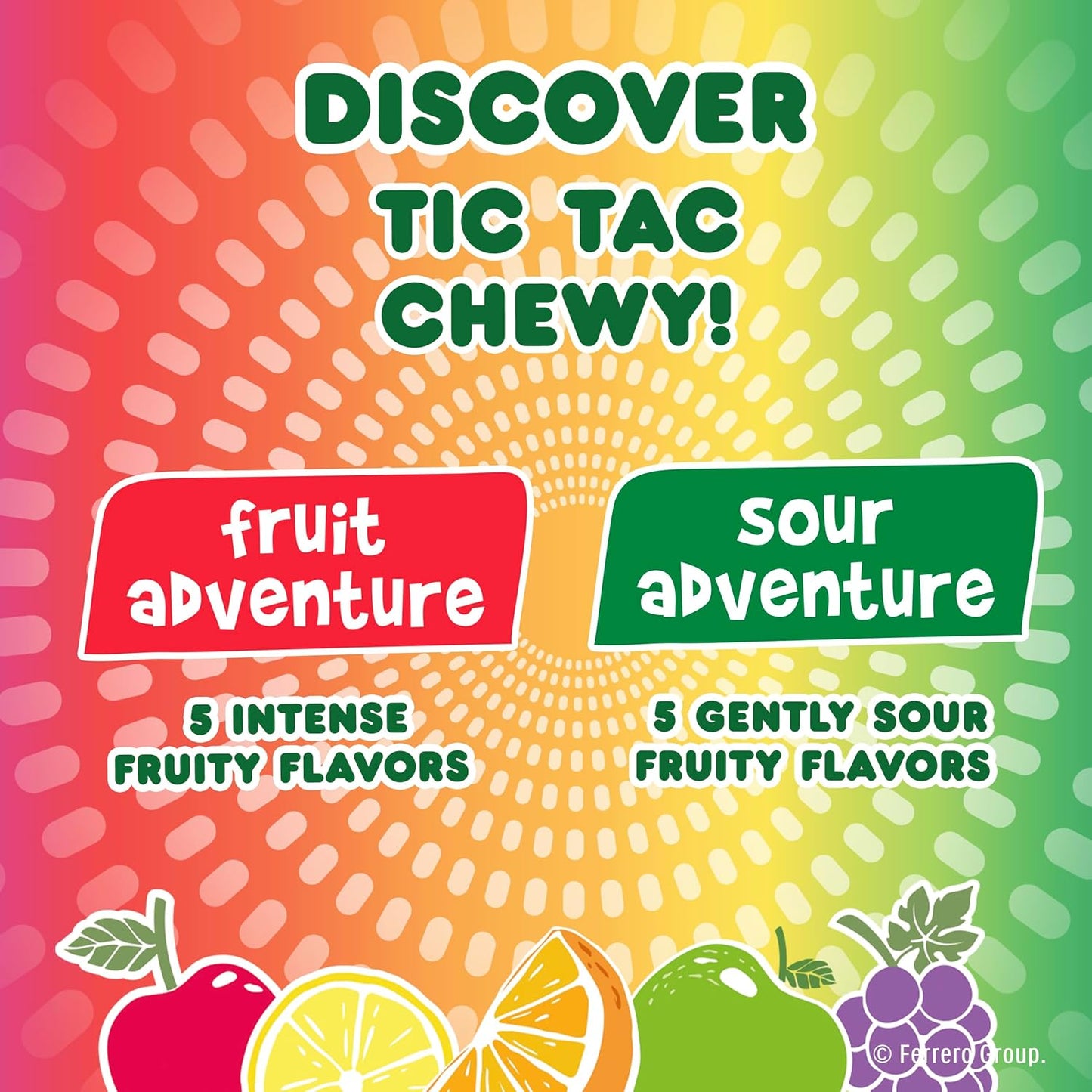 Tic Tac Chewy Fruit Adventure Candy – Kids' Birthday Party Goody Bag Snack, Gluten-Free & Non-GMO, 3.4 oz Box